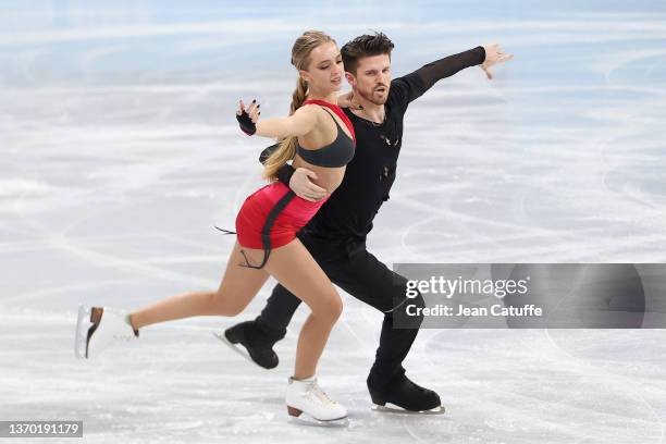 Alexandra Stepanova and Ivan Bukin of Russia skate during the Ice Dance Rhythm Dance Figure Skating on day 8 of the Beijing 2022 Winter Olympic Games...