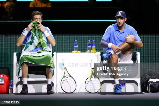 Nicolas Mahut of France and Fabrice Martin of France during the match against Robin Haase of The Netherlands and Matwe Middelkoop of The Netherlands...