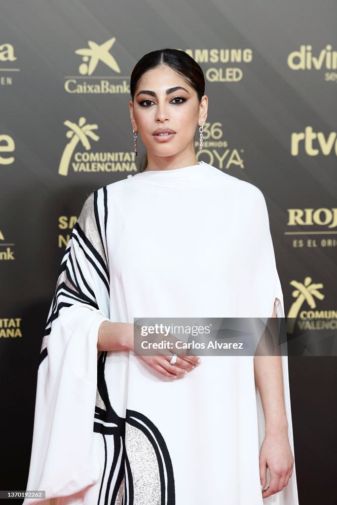 Mina El Hammani attends Goya Cinema Awards 2022 red carpet at Palau ...