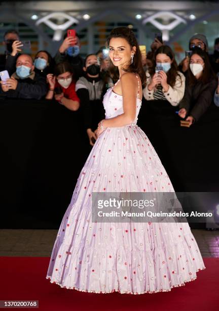 Spanish actress Penelope Cruz arrives at the 36th edition of the 'Goya Cinema Awards' ceremony at Palau De Les Arts on February 12, 2022 in Valencia,...