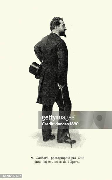 pedro gailhard, director of the paris opera, 1890s - tail coat stock illustrations