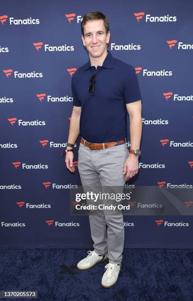 Eli Manning attends Michael Rubin's 2022 Fanatics Super Bowl Party on February 12, 2022 in Culver City, California.