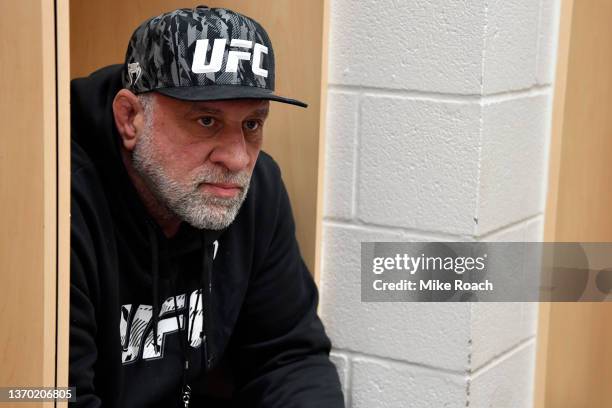 Hall of Famer and coach Mark Coleman wait backstage during the UFC 271 event at Toyota Center on February 12, 2022 in Houston, Texas.