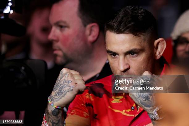 Fighter Dustin Poirier attends UFC 271 at Toyota Center on February 12, 2022 in Houston, Texas.