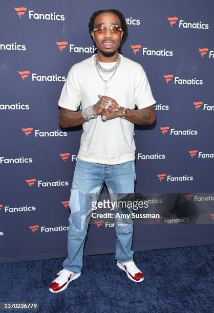 Quavo attends the Fanatics Super Bowl Party at 3Labs on February 12, 2022 in Culver City, California.