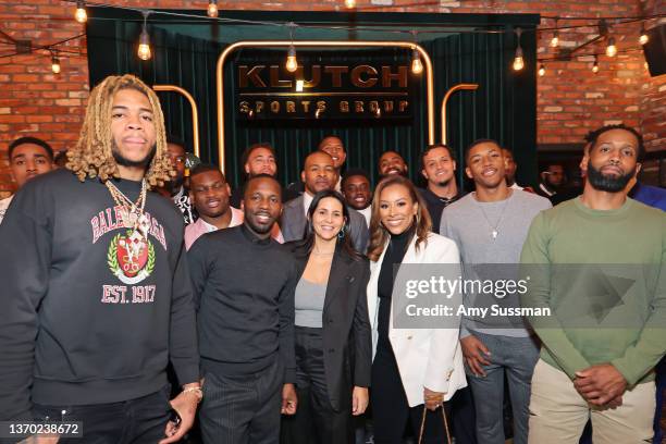 Of KLUTCH Sports Group Fara Leff and guests attend the KLUTCH Sports Group x UTA Dinner Presented by Snapchat at Beauty & Essex on February 11, 2022...