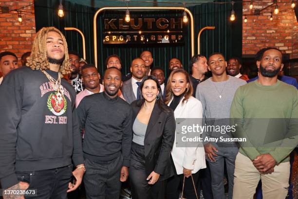 Of KLUTCH Sports Group Fara Leff and guests attend the KLUTCH Sports Group x UTA Dinner Presented by Snapchat at Beauty & Essex on February 11, 2022...