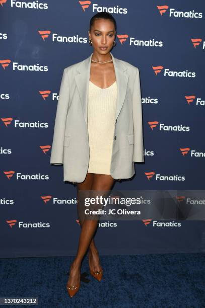 Jasmine Tookes attends the Fanatics Super Bowl Party on February 12, 2022 in Culver City, California.