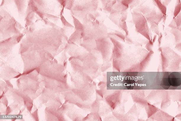 pink pastel  crumpled paper background - crumpled paper stock pictures, royalty-free photos & images