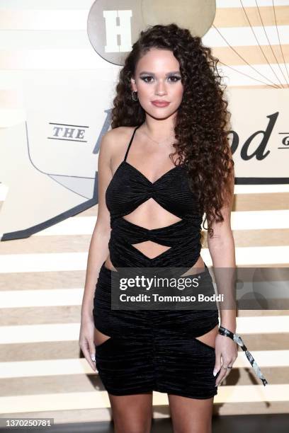 Madison Pettis attends the Homecoming Big Game Weekend Featuring Drake at Pacific Design Center on February 12, 2022 in West Hollywood, California.