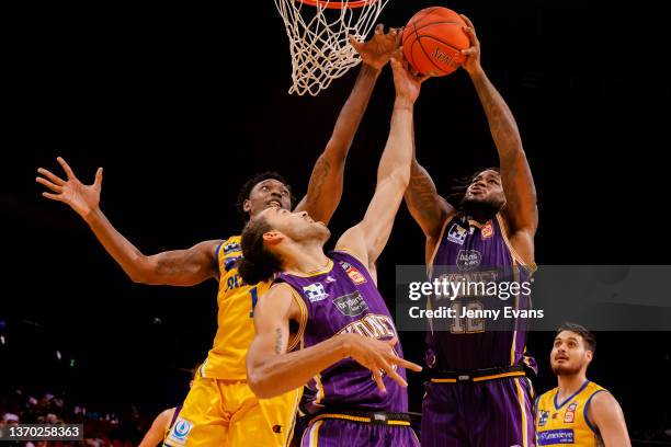 Jarrell Martin of the Kings shoots to the basket basket during the round 11 NBL match between Sydney Kings and Brisbane Bullets at Qudos Bank Arena...