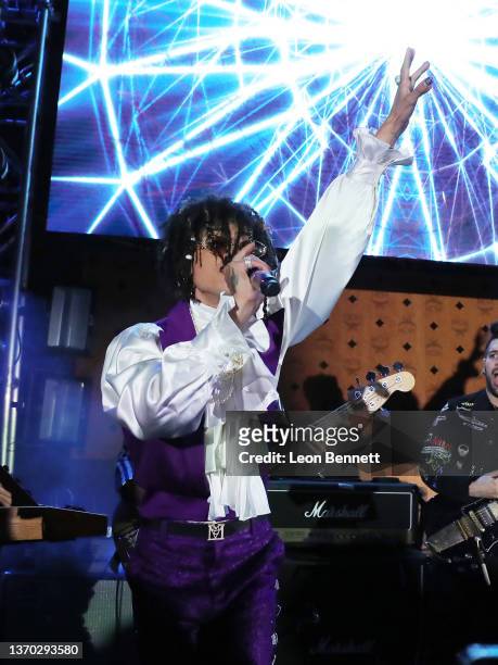 Iann dior performs onstage during Rolling Stone Live Big Game Experience at Academy LA on February 12, 2022 in Los Angeles, California.