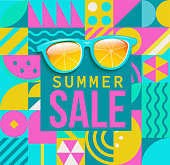Summer sale geometric banner.
