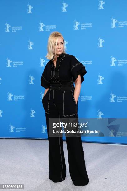 Actress Emmanuelle Beart poses at the "Les passagers de la nuit" photocall during the 72nd Berlinale International Film Festival Berlin at Grand...