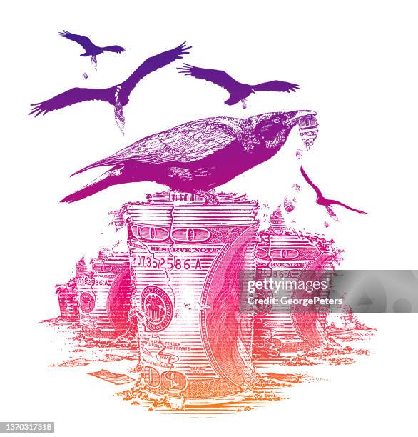 inflation and recession - vulture vector stock illustrations