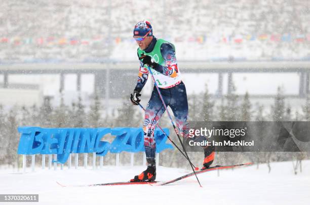 Paul Golberg of Team Norwa is seen during the Men's Cross-Country Skiing 4x10km Relay on Day 9 of the Beijing 2022 Winter Olympics at The National...