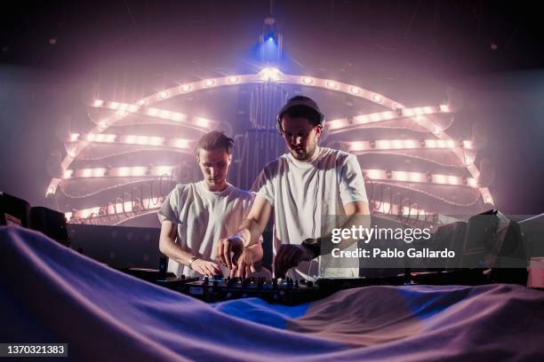 Producers Willem van Hanegem Jr and Ward van der Harst of W&W perform on stage during Sensation Spain at Ifema on November 03, 2018 in Madrid, Spain.