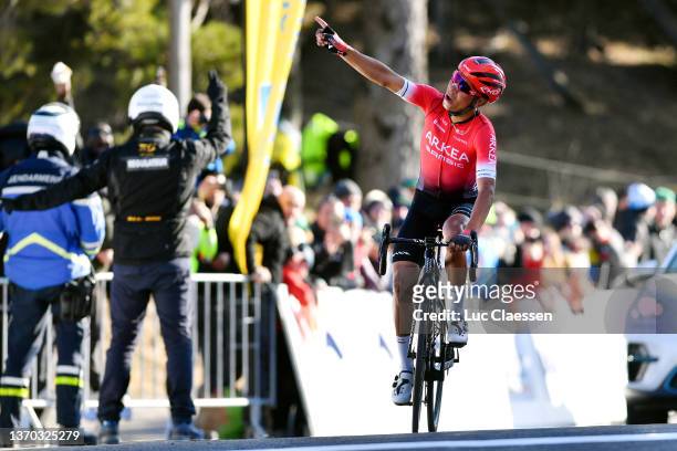 Nairo Alexander Quintana Rojas of Colombia and Team Arkéa - Samsic celebrates winning during the 6th Tour de La Provence 2022, Stage 3 a 180,6km...