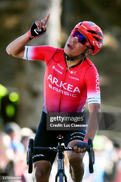 Nairo Alexander Quintana Rojas of Colombia and Team Arkéa - Samsic celebrates winning during the 6th Tour de La Provence 2022, Stage 3 a 180,6km...