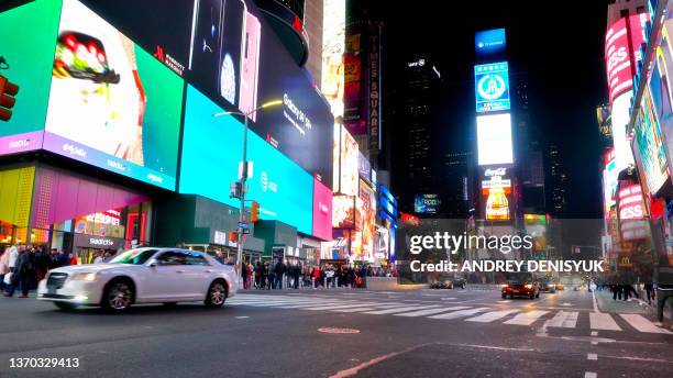 night times square - times square stock pictures, royalty-free photos & images