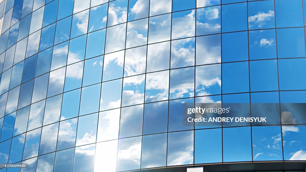 Financial Building Wall and Sky. Business Background