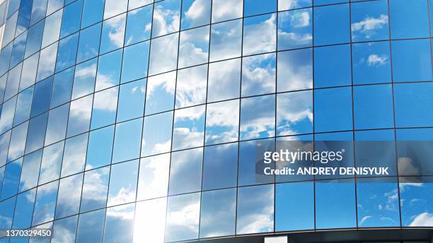 financial building wall and sky. business background - glass window stock pictures, royalty-free photos & images
