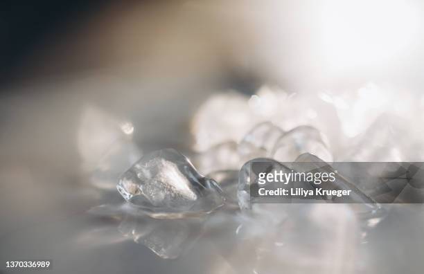 close-up of ice cubes. - clear quartz stock pictures, royalty-free photos & images