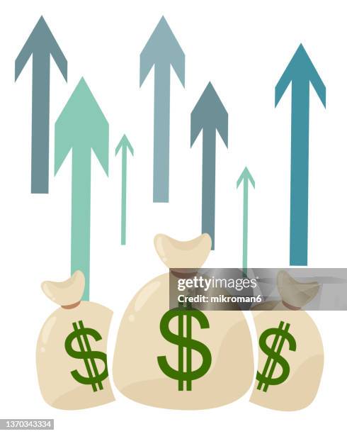 vector of a large bag of cash or money inside it - success vector stock pictures, royalty-free photos & images