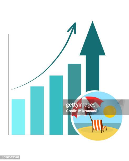 illustration of a graph showing intensity of travel - graph icons stock-fotos und bilder