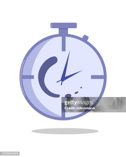 vector of a stopwatch showing time passing - leadership vector stock pictures, royalty-free photos & images