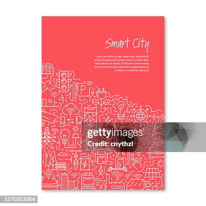 Smart City Related Objects and Elements. Hand Drawn Vector Doodle Illustration Collection. Poster, Cover Template with Different Smart City Objects Smart City Related Objects and Elements. Hand Drawn Vector Doodle Illustration Collection. Poster, Cover Template with Different Smart City Objects