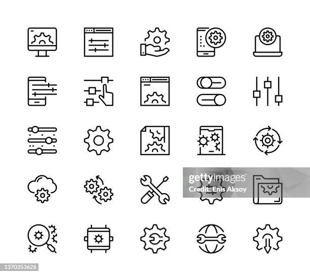 settings icons - watch making stock illustrations