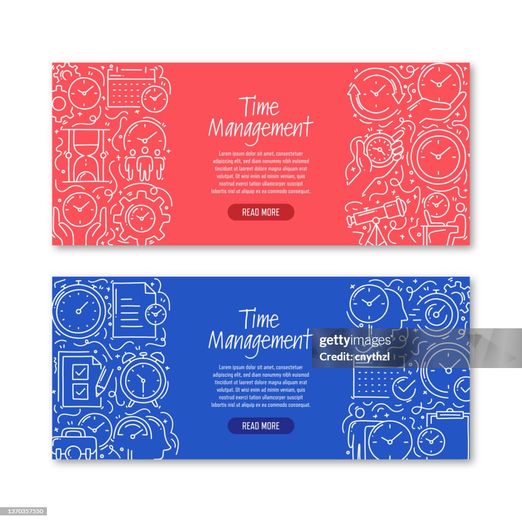 Time Management Objects Time Management Related Objects And Elements Hand Drawn Vector Doodle ...
