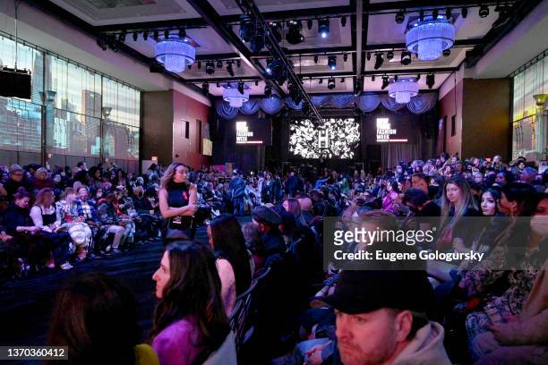 General view of atmosphere during New York Fashion Week Powered By Art Hearts Fashion at The Ziegfeld Ballroom on February 12, 2022 in New York City.