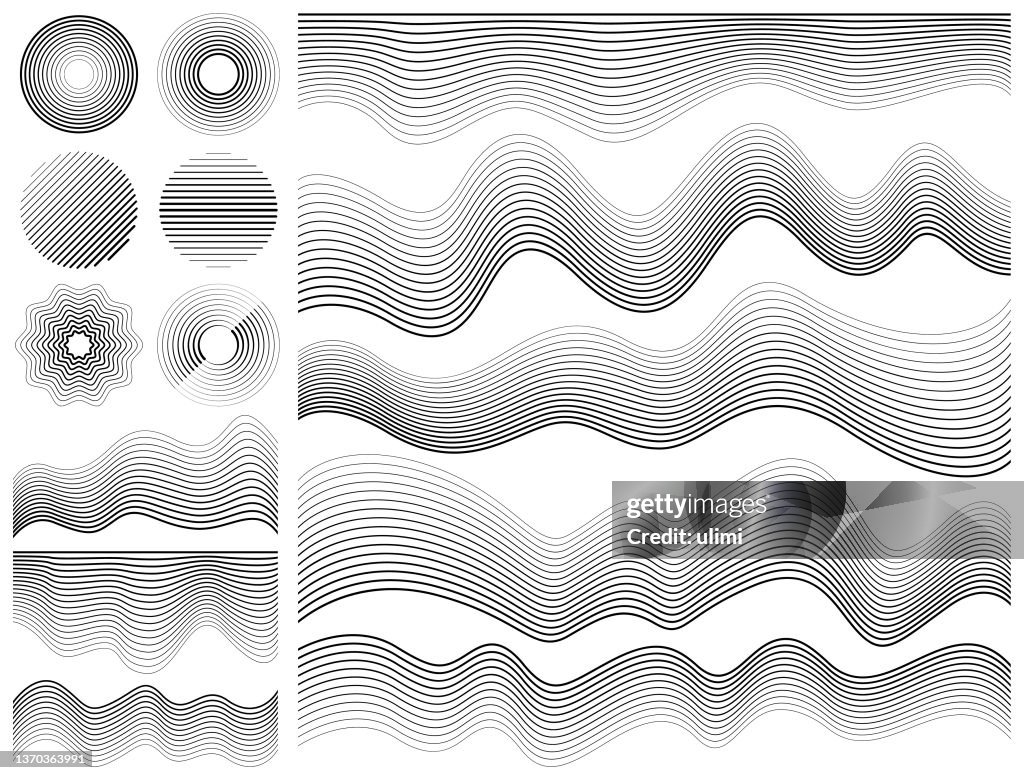 Vector design elements with lines