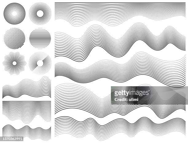 vector design elements with lines - line art stock illustrations
