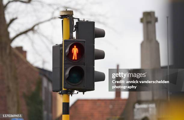 traffic light for pedestrians - semaforo rosso foto e immagini stock