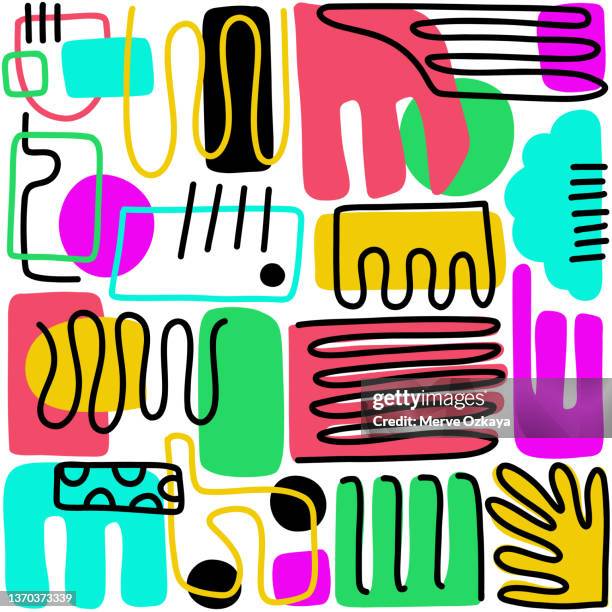 pattern with colorful geometric shapes. - consistent performance stock illustrations