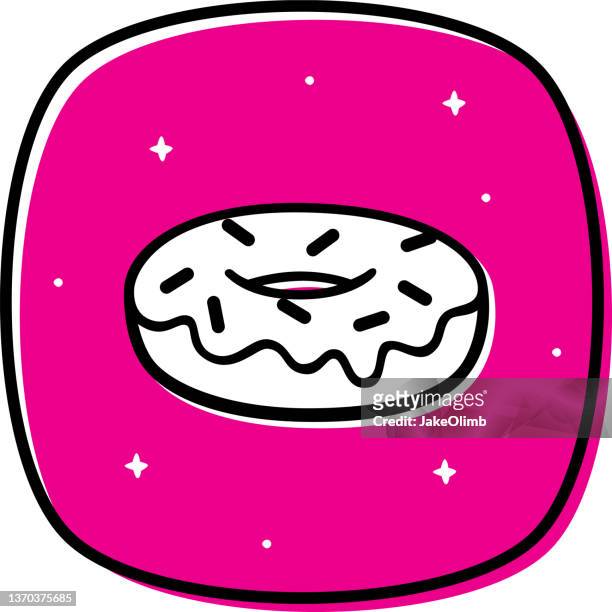 donut doodle 2 - glazed food 幅插畫檔、美工圖案、卡通及圖標