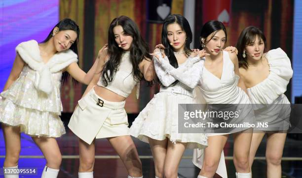 Red Velvet performs during the 11th Gaon Chart Music Awards at Jamsil Arena on January 27, 2022 in Seoul, South Korea.