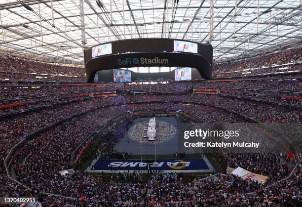 Snoop Dogg performs during the Pepsi Super Bowl LVI Halftime Show at SoFi Stadium on February 13, 2022 in Inglewood, California.