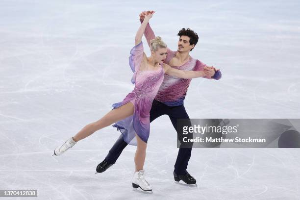 Piper Gilles and Paul Poirier of Team Canada skate during the Ice Dance Free Dance on day ten of the Beijing 2022 Winter Olympic Games at Capital...