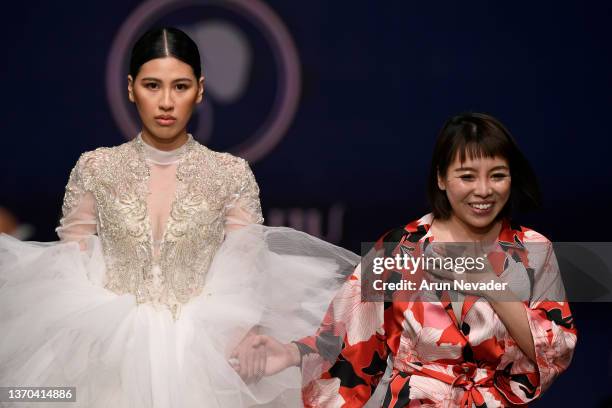 Chelsea Couture Bridal At New York Fashion Week Powered By Art Hearts Fashion at The Ziegfeld Ballroom on February 13, 2022 in New York City.