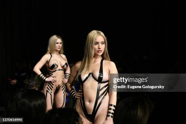 Models on the runway during Black Tape Project At New York Fashion Week Powered By Art Hearts Fashion at The Ziegfeld Ballroom on February 13, 2022...