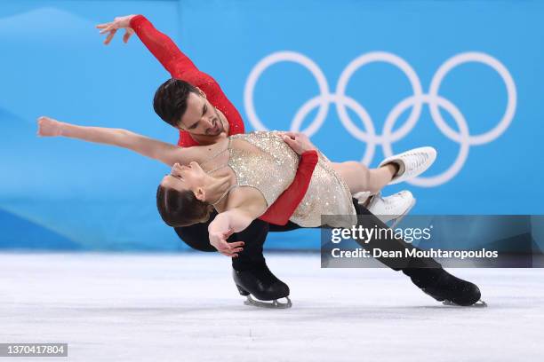 Gabriella Papadakis and Guillaume Cizeron of Team France skate during the Ice Dance Free Dance on day ten of the Beijing 2022 Winter Olympic Games at...