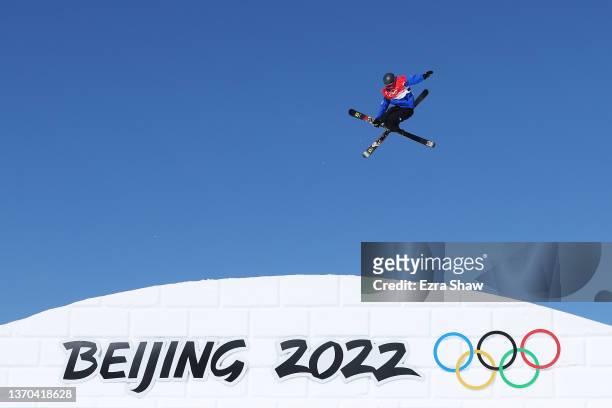 Silvia Bertagna of Team Italy performs a trick during the Women's Freestyle Skiing Freeski Slopestyle Qualification on Day 10 of the Beijing 2022...
