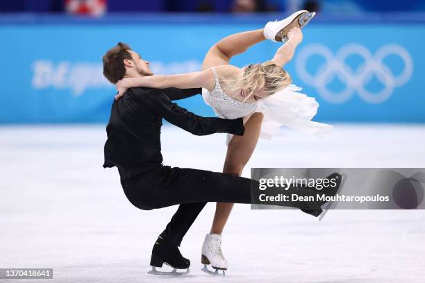 Victoria Sinitsina and Nikita Katsalapov of Team ROC skate during the Ice Dance Free Dance on day ten of the Beijing 2022 Winter Olympic Games at...