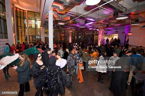 View of the crowd during the Flying Solo NYFW February 2022 Afterparty on February 13, 2022 in New York City.