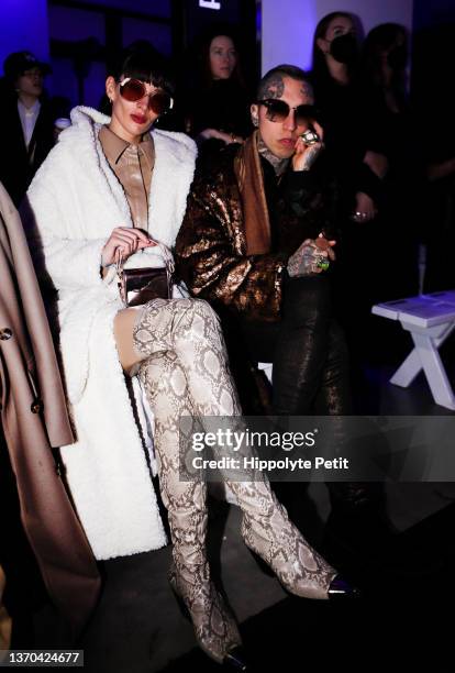 Katya Tolstova and Chris Lavish attend the Frederick Anderson fashion show during New York Fashion Week at Moonlight Studios on February 13, 2022 in...