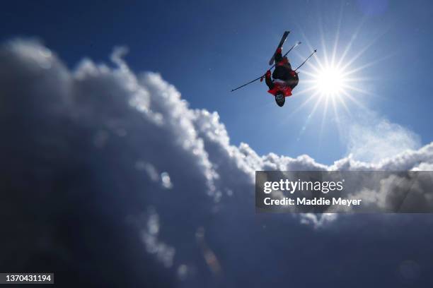 Birk Irving of Team United States performs a trick during the Freestyle Skiing Halfpipe Training session on Day 10 of the Beijing 2022 Winter...